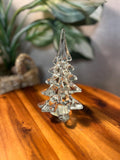Crystal Clear Art Glass Christmas Holiday Winter Tree Figurine Décor 6 in