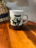 Vintage CLAY IN MIND Farm Scene  Brown Coffee Tea Cup Mug