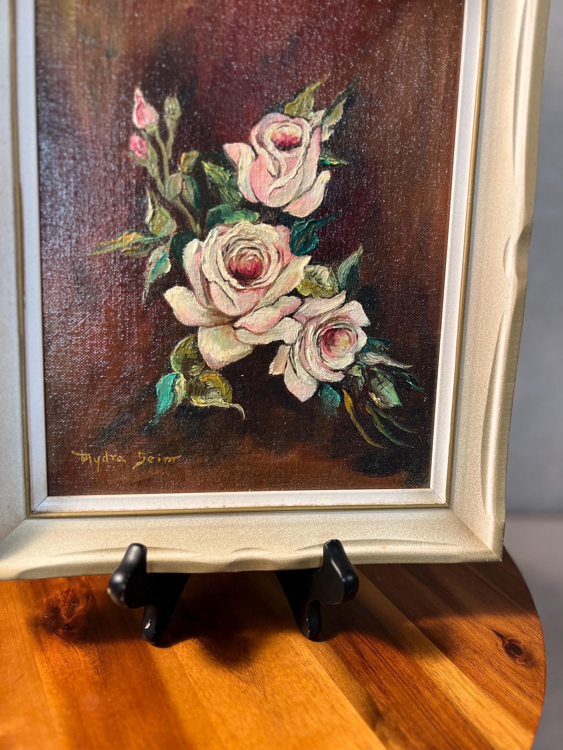 Small Framed Original Artist Signed Roses Painting