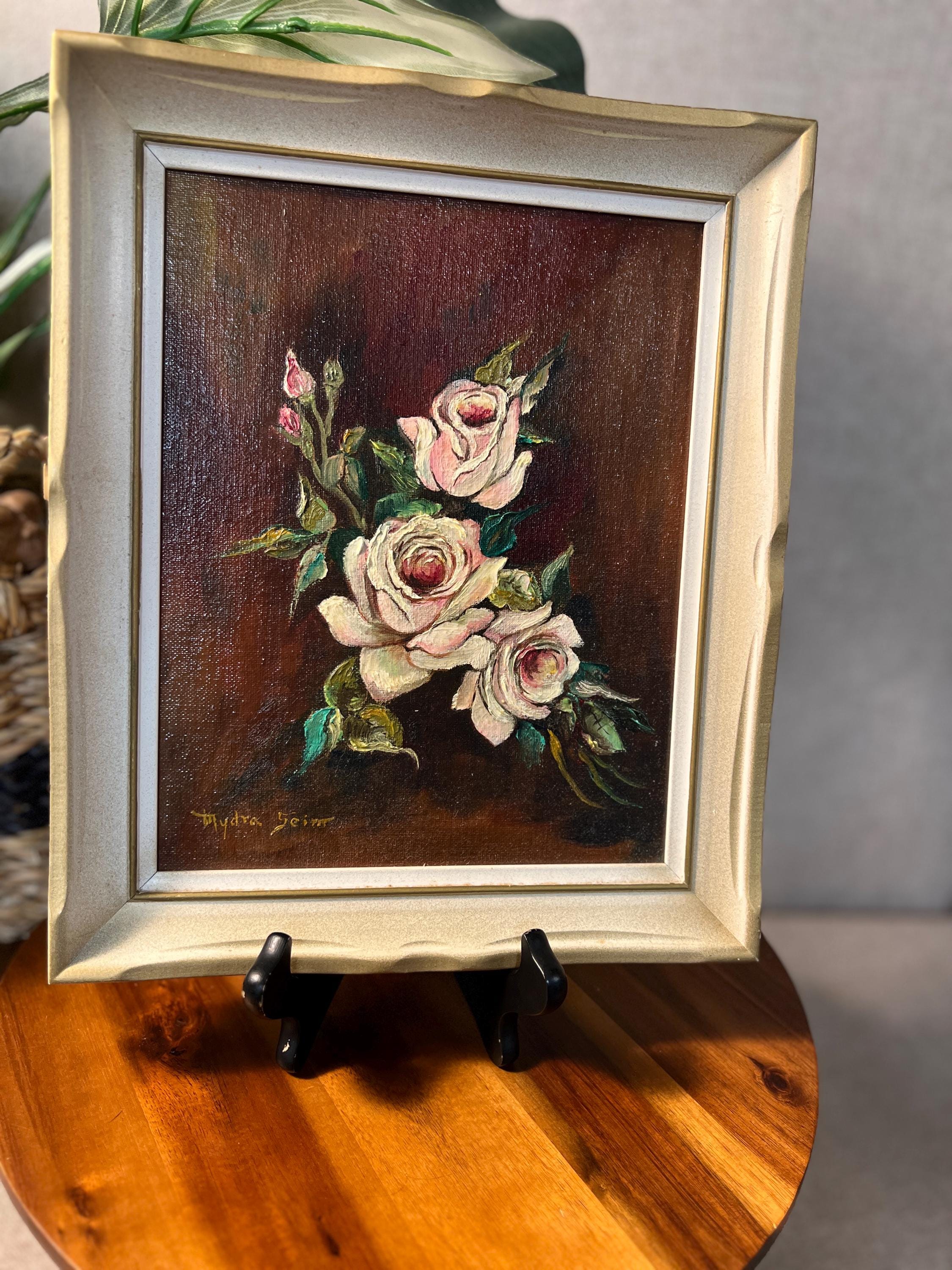 Small Framed Original Artist Signed Roses Painting