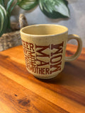 Vintage Yellow Brown Mom Mother Ma Stoneware 8 oz. Cup Mug Made In Japan
