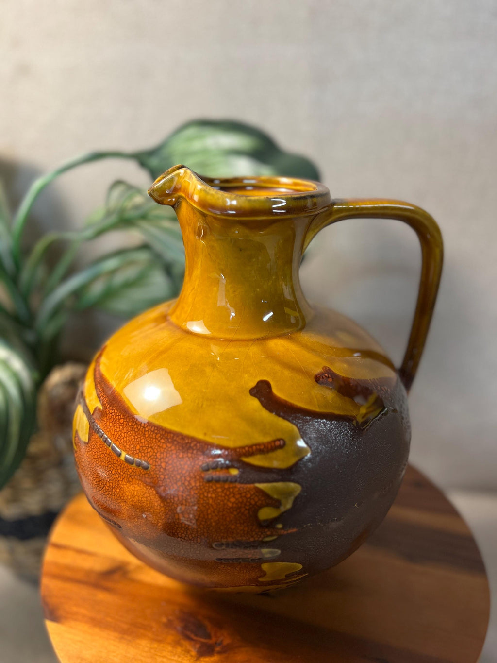 Mid Century Royal Haeger Pottery Earth Wrap Large Jug Pitcher