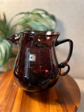 Blenko Double Handle Purple Hand Blown Glass Pitcher