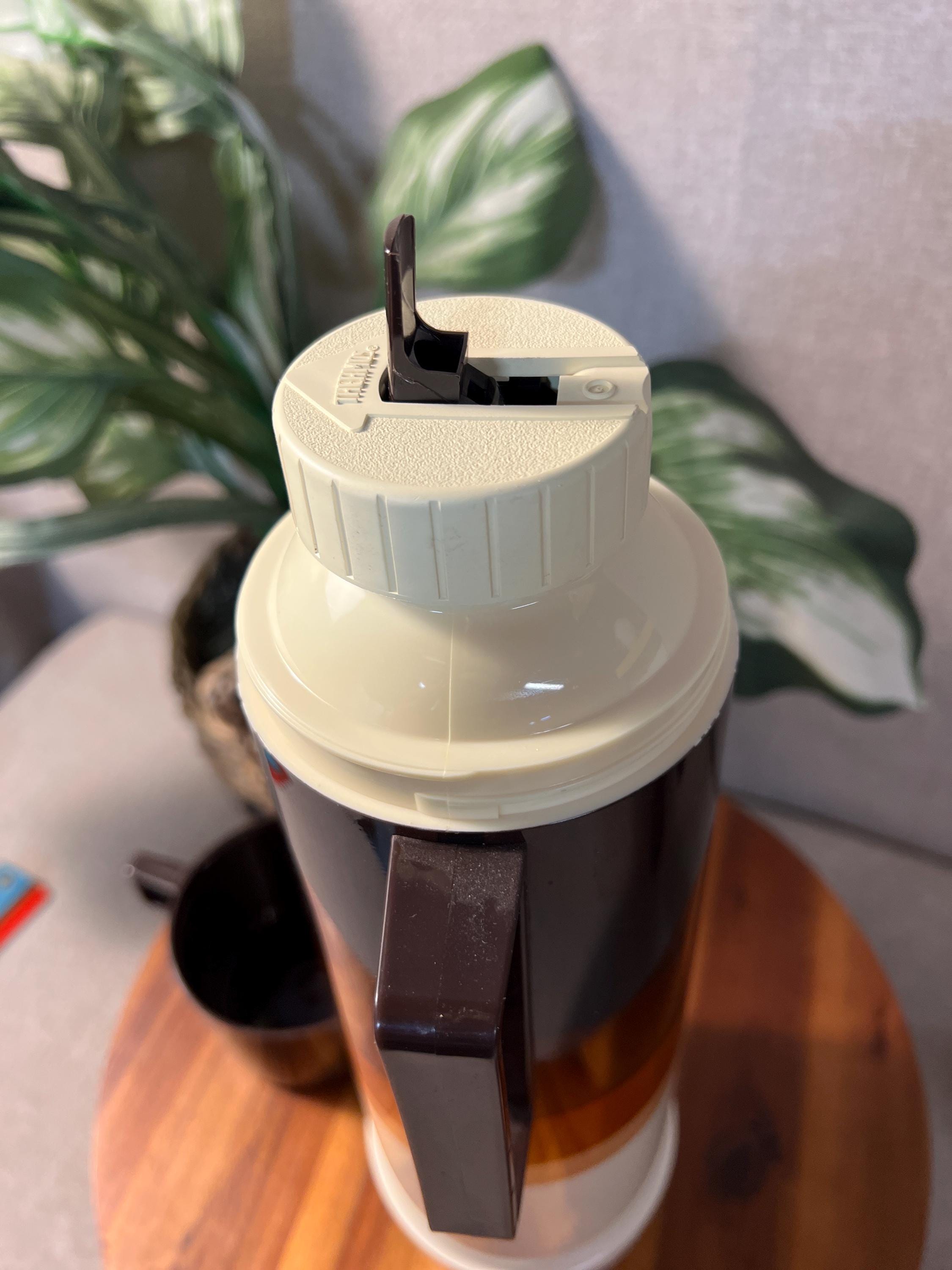 VINTAGE Thermos 1980s Retro Striped Brown/rust/orange great condition
