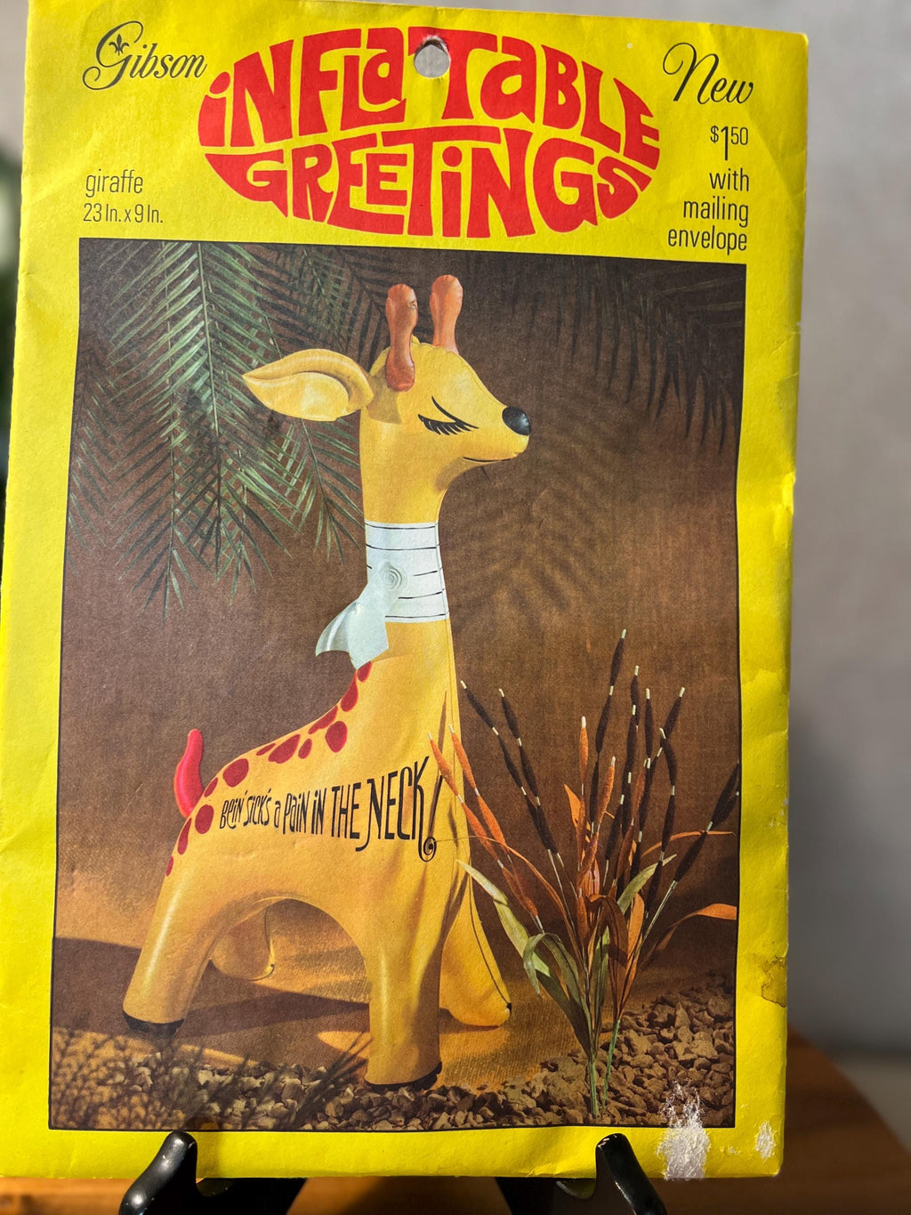 Vintage Gibson Inflatable Greetings Giraffe Balloon Get Well Soon