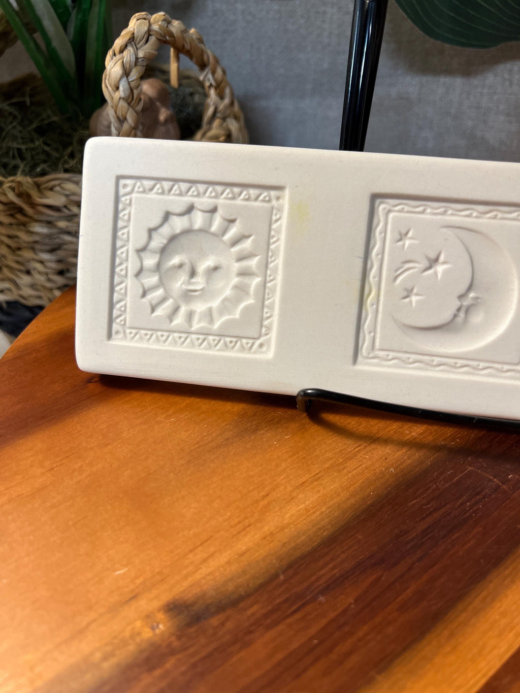 Vintage Brown Bag Paper Art Mold Sun, Moon and Stars