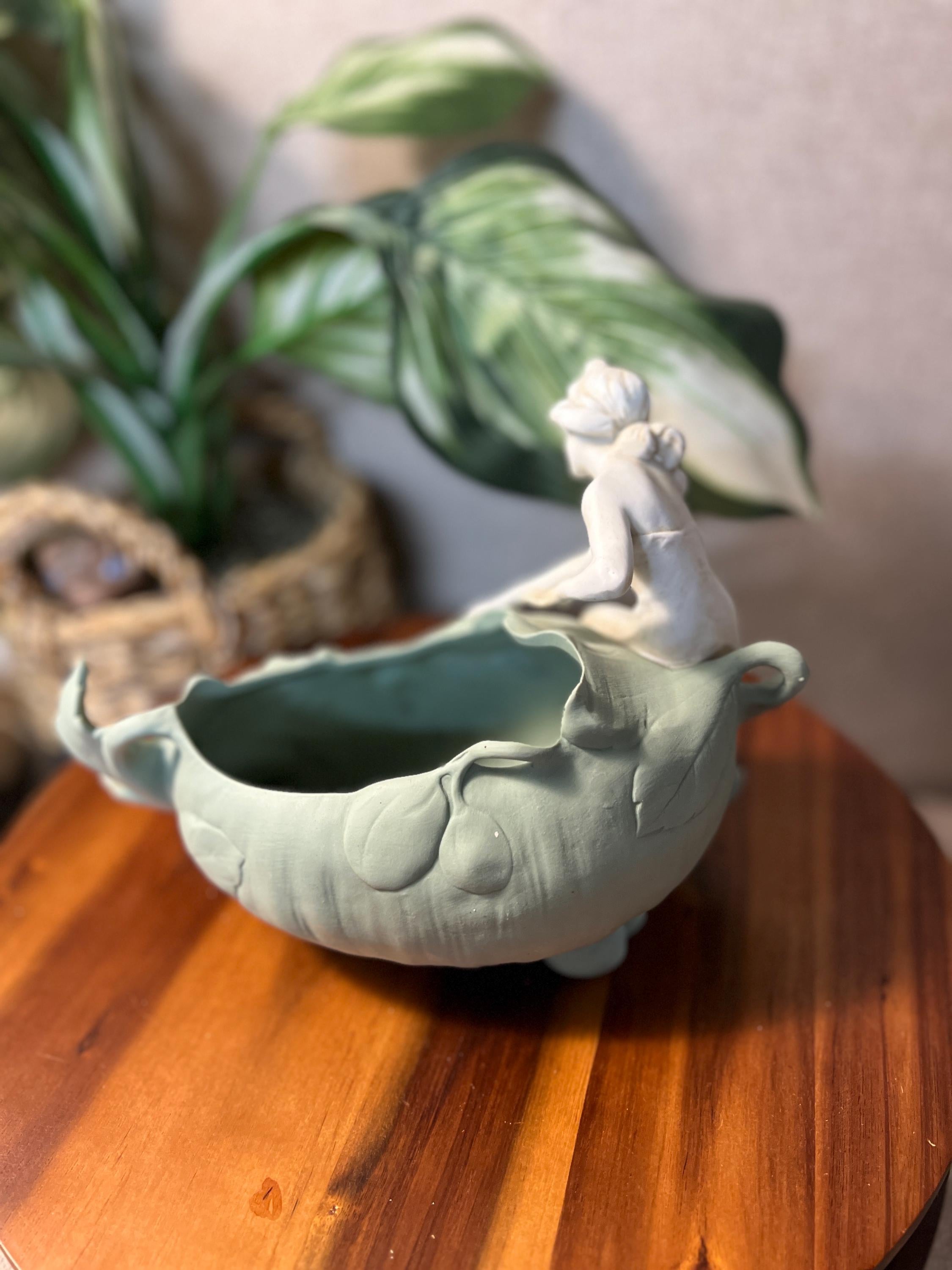 Antique Large Royal Dux Porcelain Figurine Girl Nymph Art