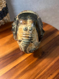 VTG Otagari Japan Ceramic Elephant Bank Blue/Brown Glazing Excellent Condition