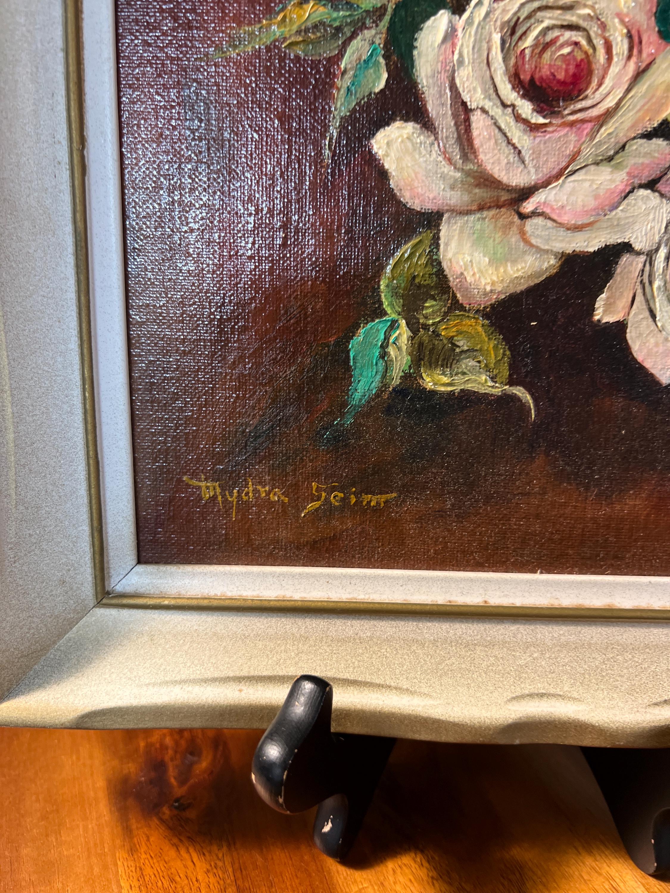 Small Framed Original Artist Signed Roses Painting