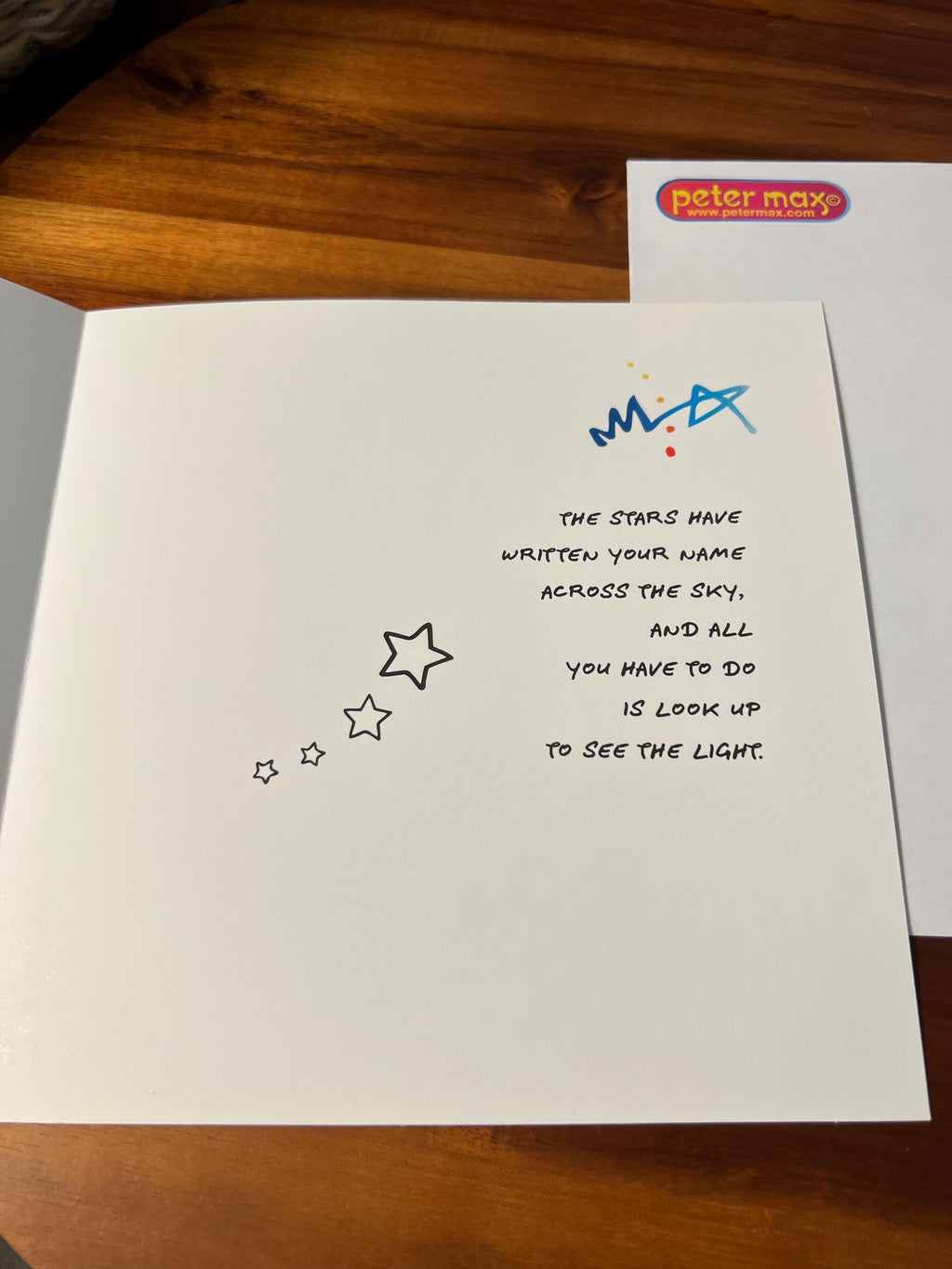 PETER MAX Greeting CARD  w/mailing envelope