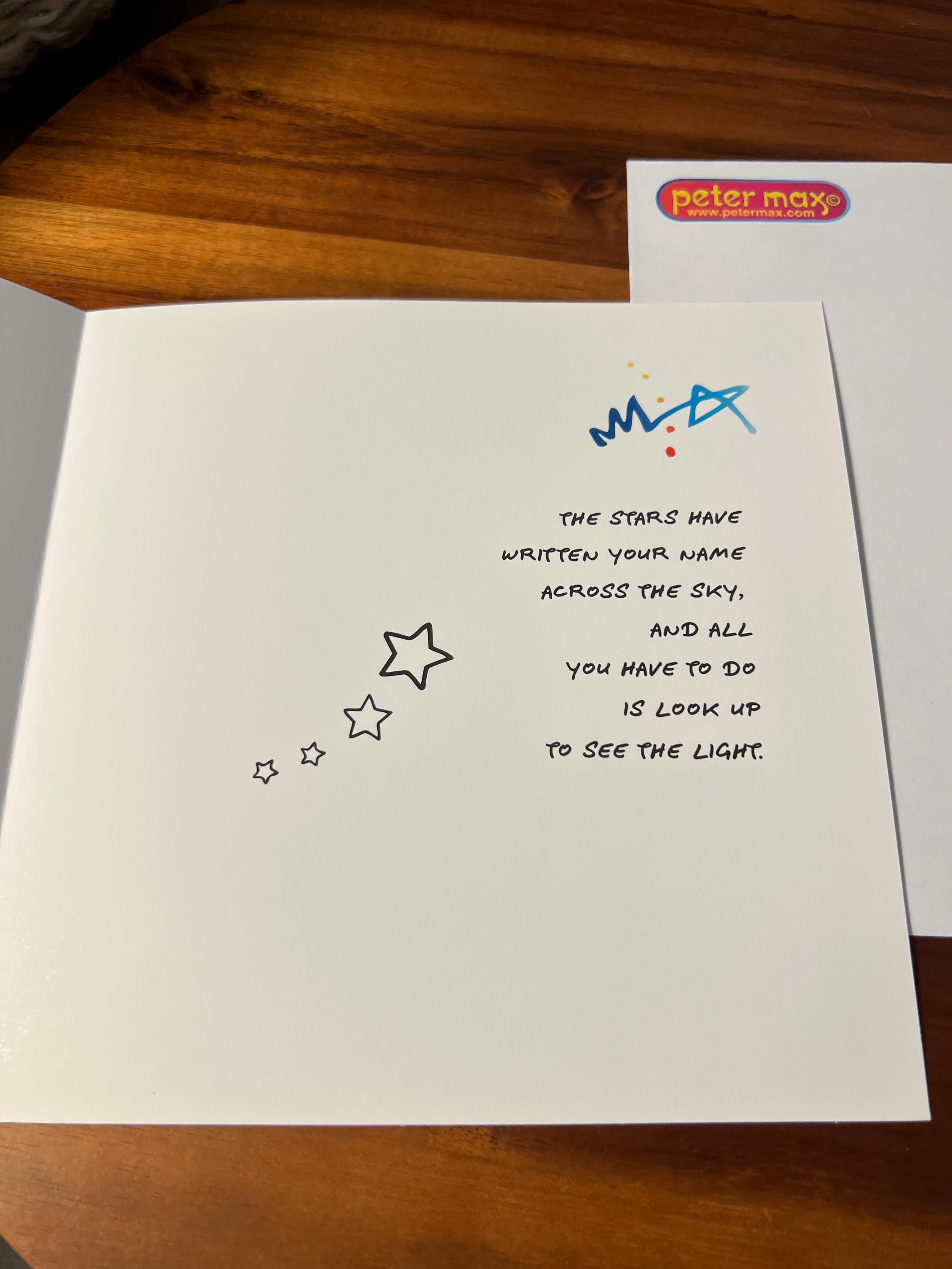 PETER MAX Greeting CARD  w/mailing envelope