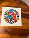 Colorful Polish Folk Art Sztuka Wycinanka Lowicka 6 Paper Cut Out Rooster