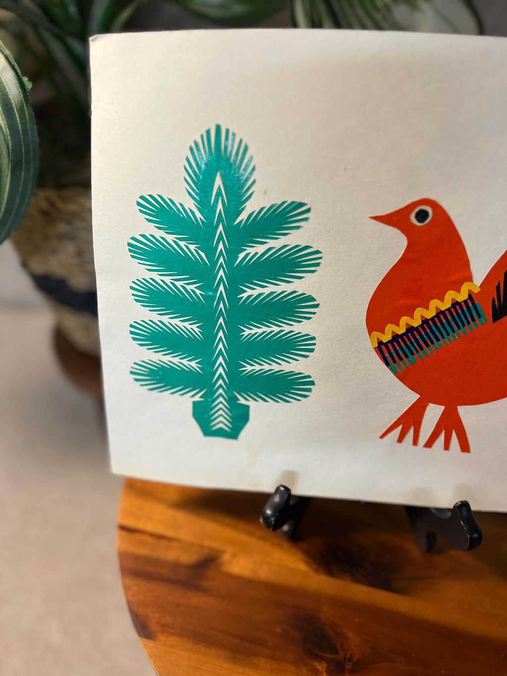 Colorful Polish Folk Art Sztuka Wycinanka Lowicka Paper Cut Out Bird