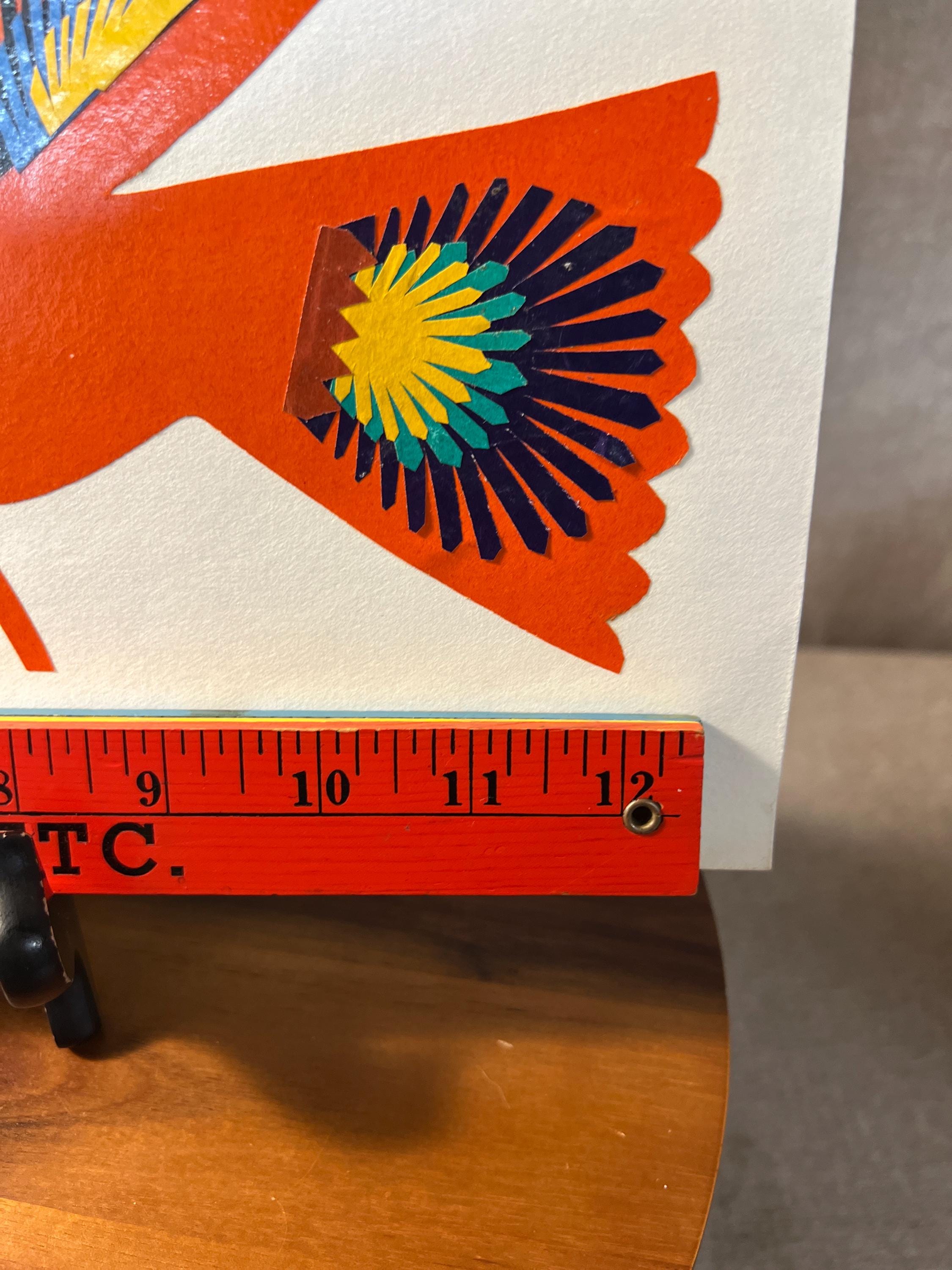 Colorful Polish Folk Art Sztuka Wycinanka Lowicka Paper Cut Out Bird