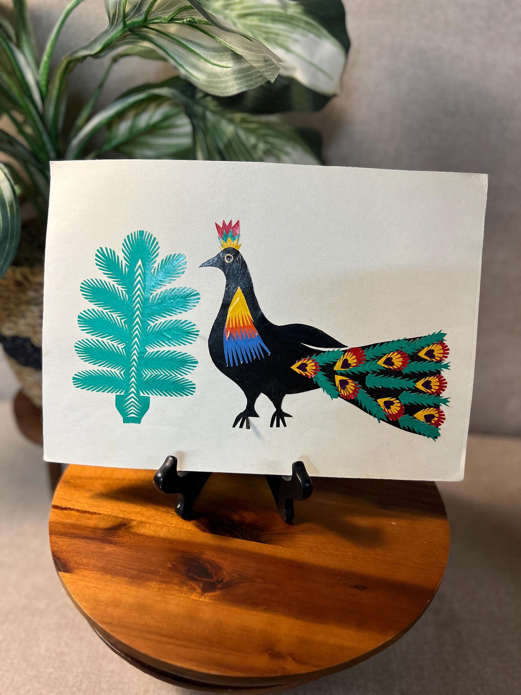 Colorful Polish Folk Art Sztuka Wycinanka Lowicka Paper Cut Out Bird