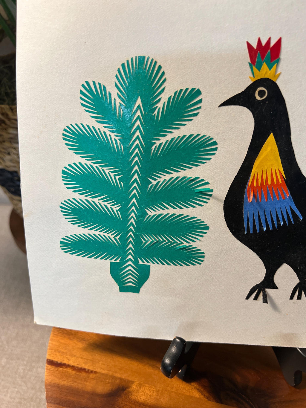 Colorful Polish Folk Art Sztuka Wycinanka Lowicka Paper Cut Out Bird