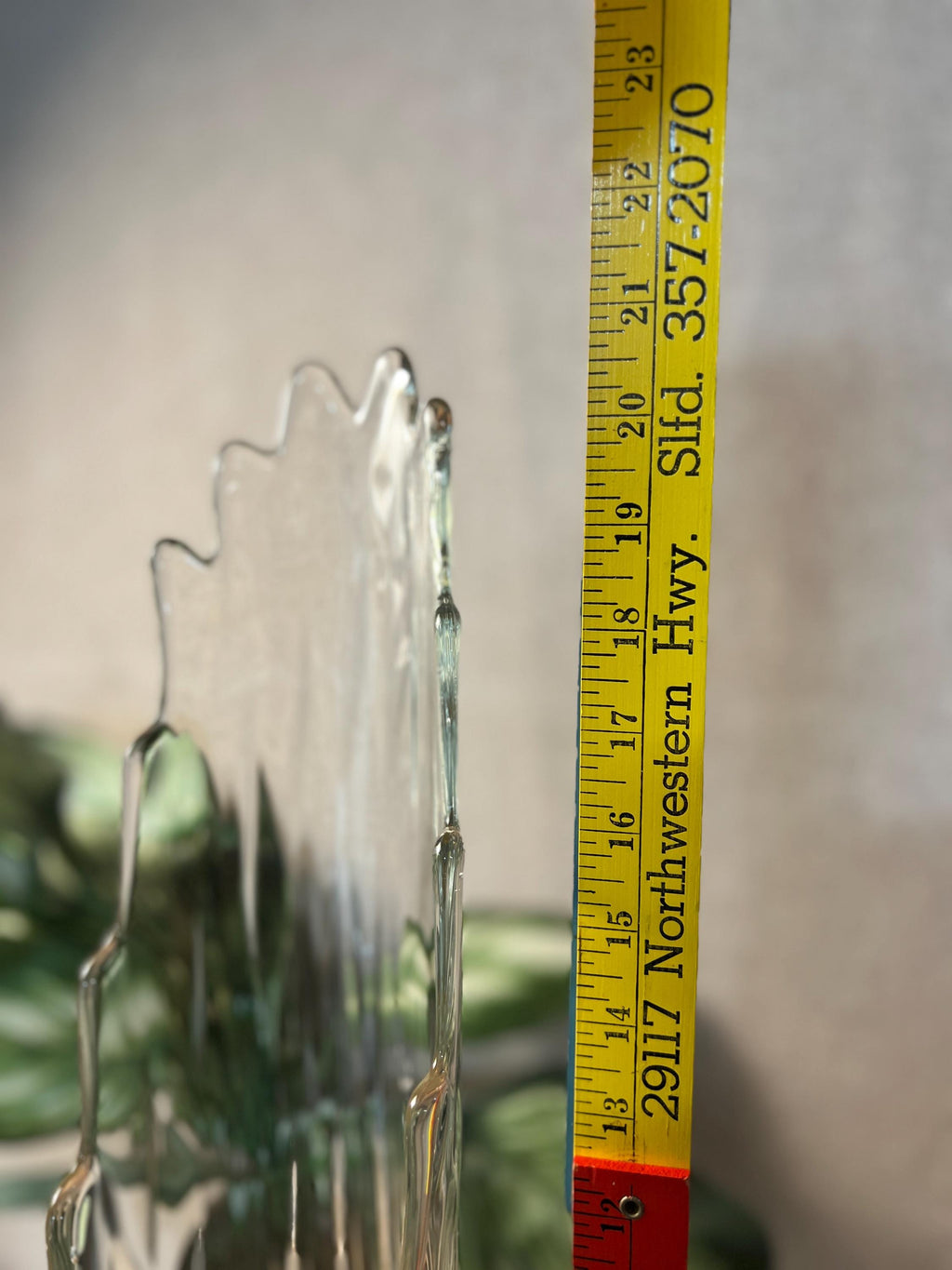 LE Smith Diamond Butt Crystal Swung Glass Vase 21 Chunky