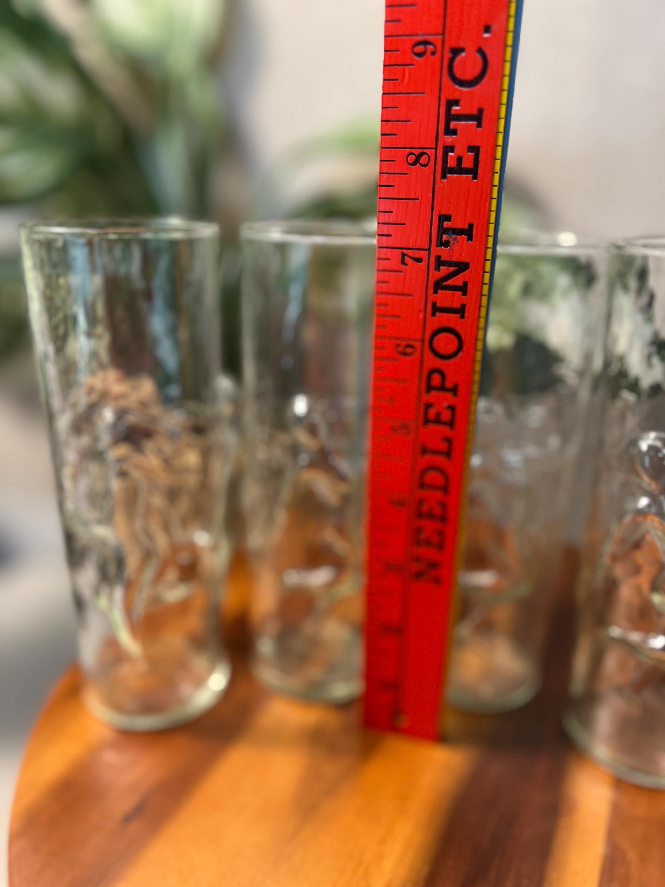 Vintage 5pc Libbey La Femme  Drinking Glasses Nude Women Dancing Tumblers 7.25"