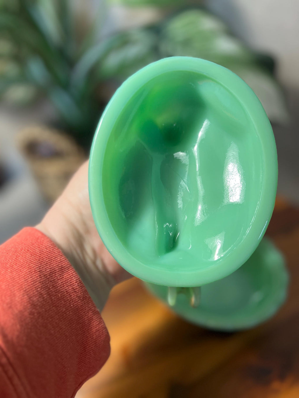 Jadeite Green Milk Glass Hen on Nest Covered Dish 5