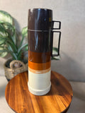 VINTAGE Thermos 1980s Retro Striped Brown/rust/orange great condition