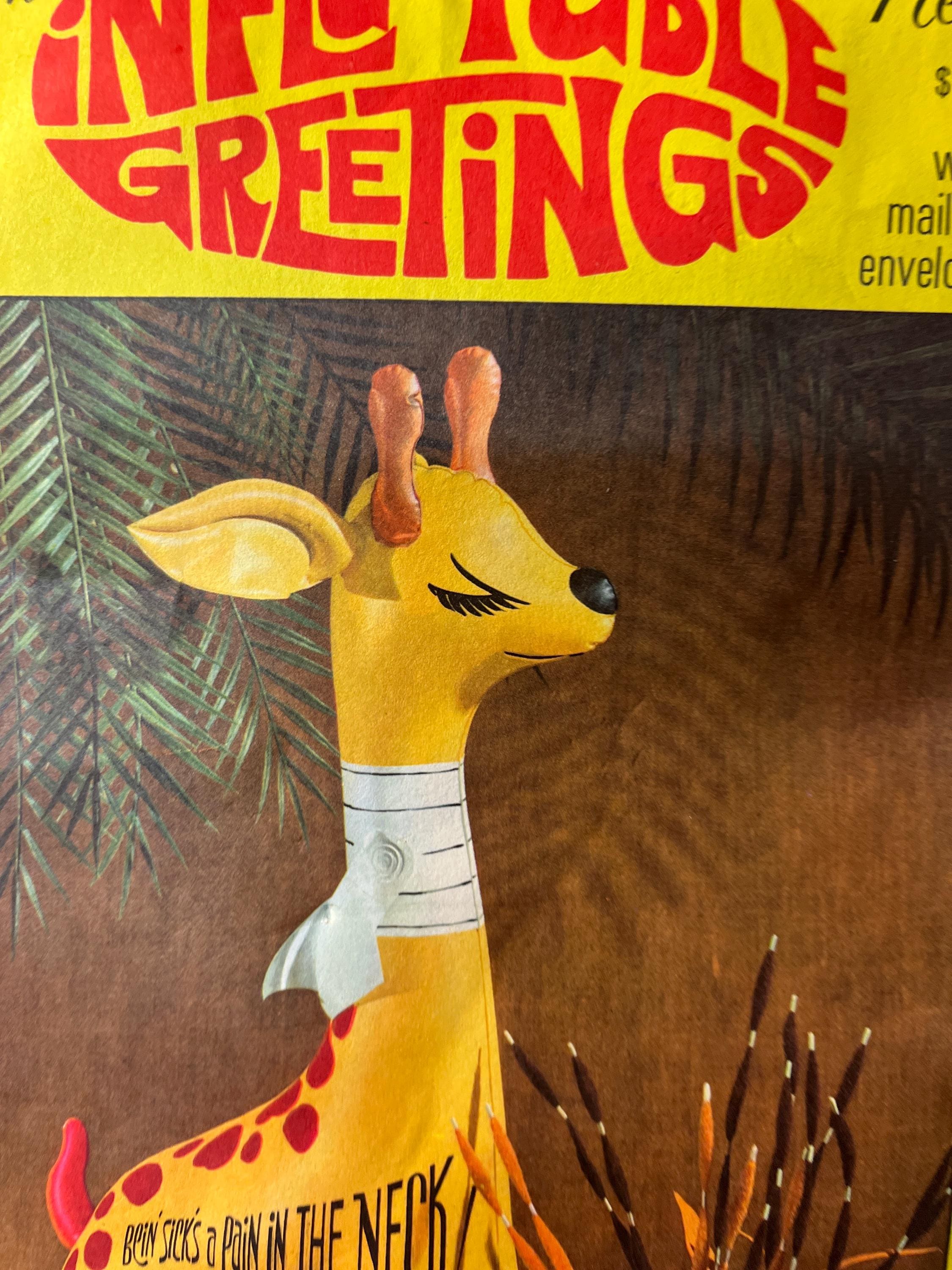Vintage Gibson Inflatable Greetings Giraffe Balloon Get Well Soon