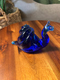 Vtg Rainbow Glass Hand Blown cobalt blue Art Glass Snail Paperweight