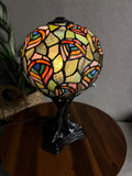 Stained Slag Glass Table Lamp Tiffany Style Peacock 3 Fish Round Dome Sphere