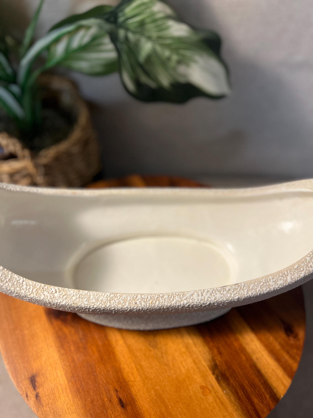Vintage USA Originals Pottery Lava Glaze Planter Centerpiece Canoe  Crecent