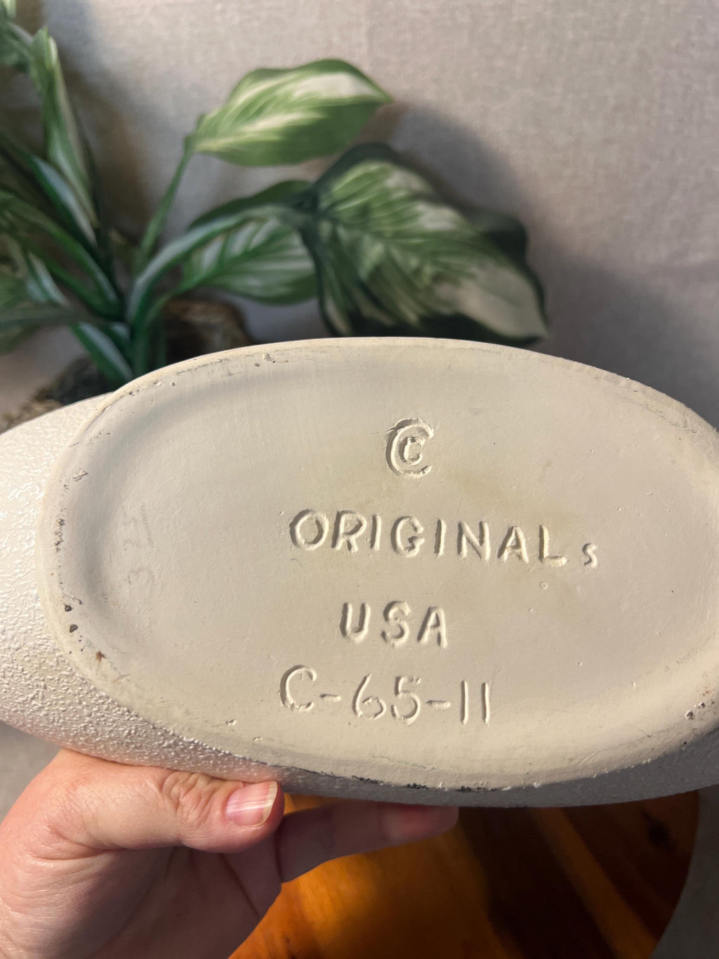 Vintage USA Originals Pottery Lava Glaze Planter Centerpiece Canoe  Crecent