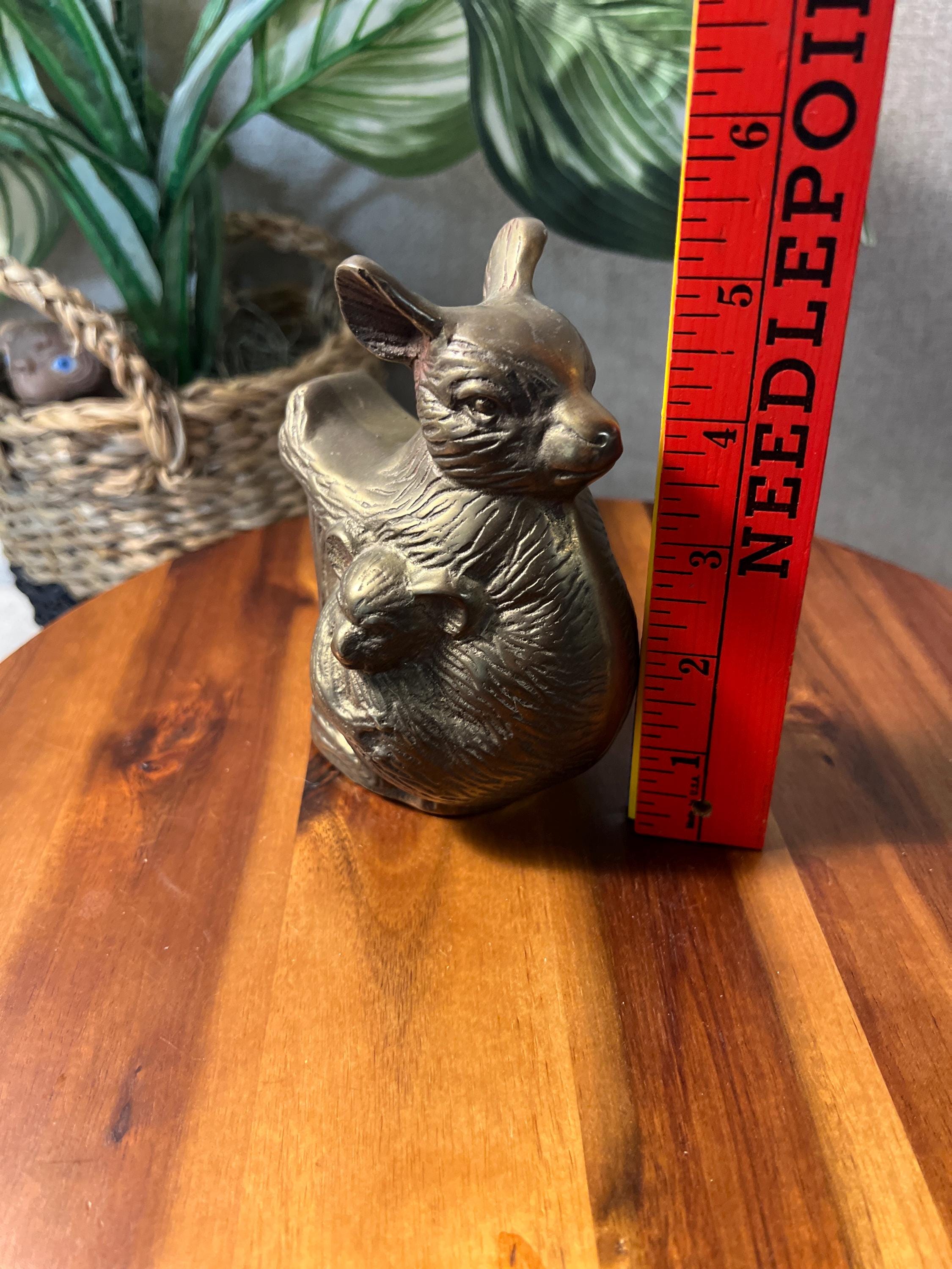 Brass Koala Bears Sitting On Tree Branch Vintage Figurine Mother With Joey