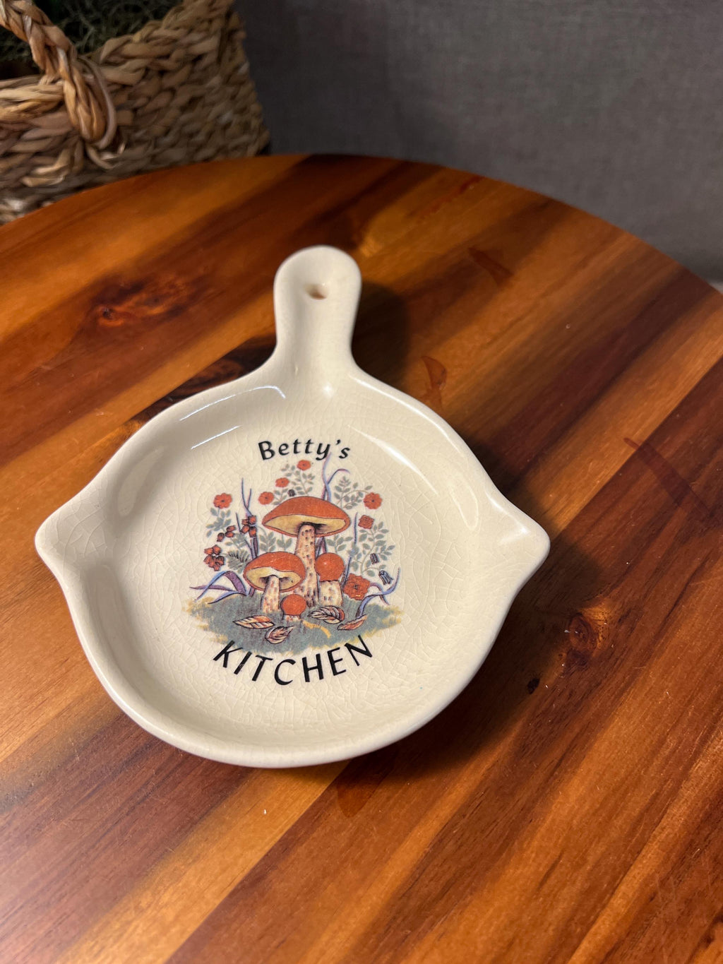 Bettys Kitchen Spoon Rest Or Wall Hanging With Mushrooms