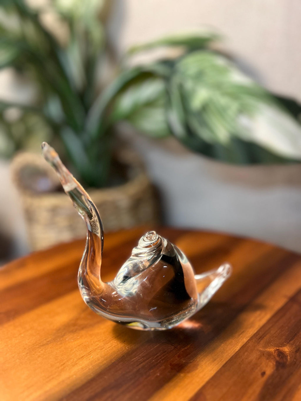 Vintage Silvestri Figurine Snail Glass with black in shell