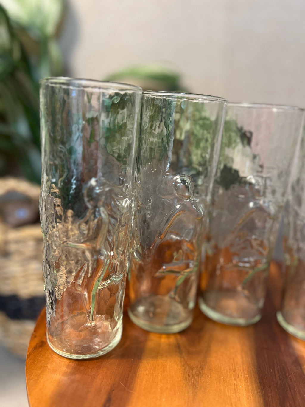 Vintage 5pc Libbey La Femme  Drinking Glasses Nude Women Dancing Tumblers 7.25"