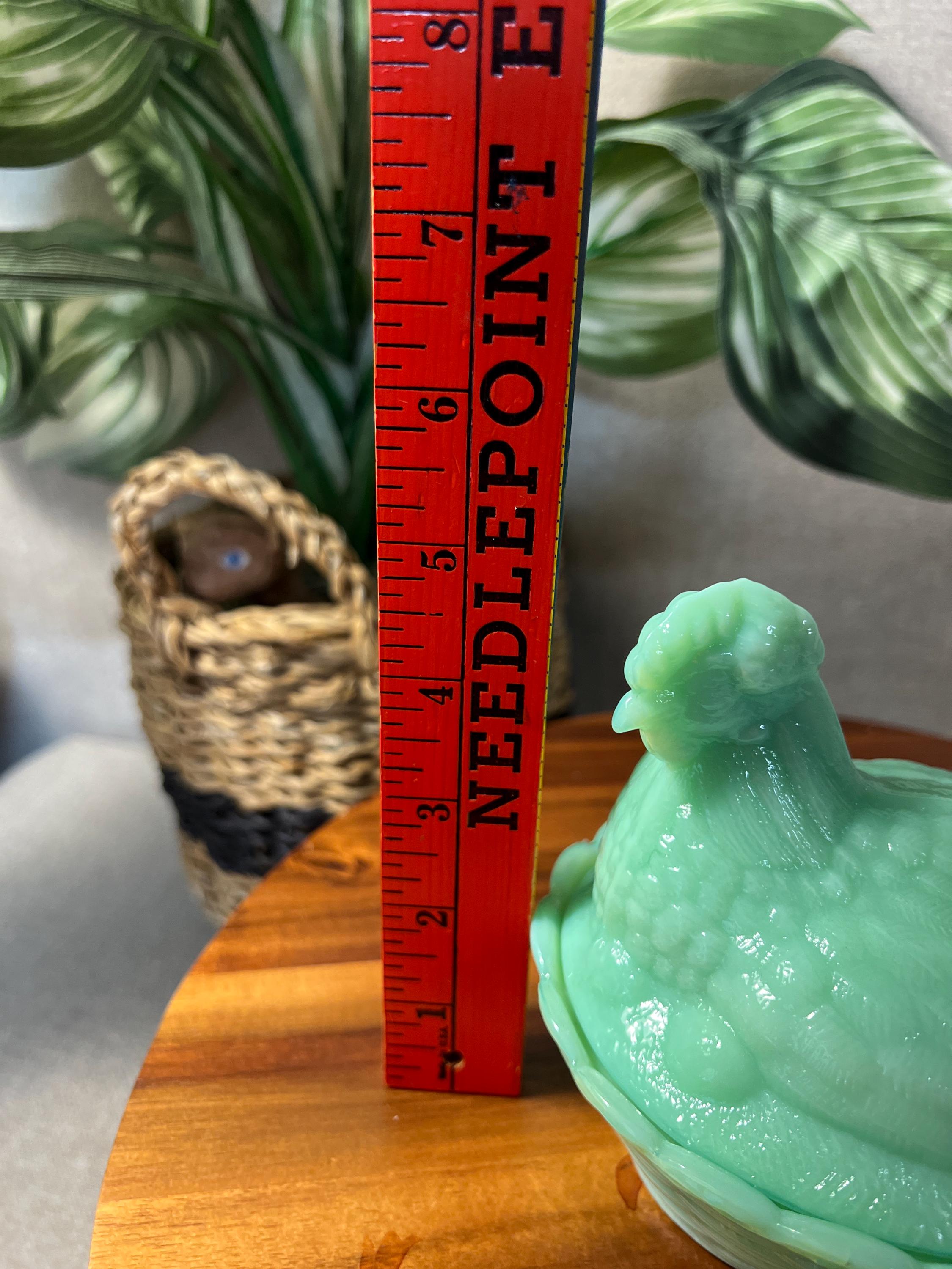 Jadeite Green Milk Glass Hen on Nest Covered Dish 5
