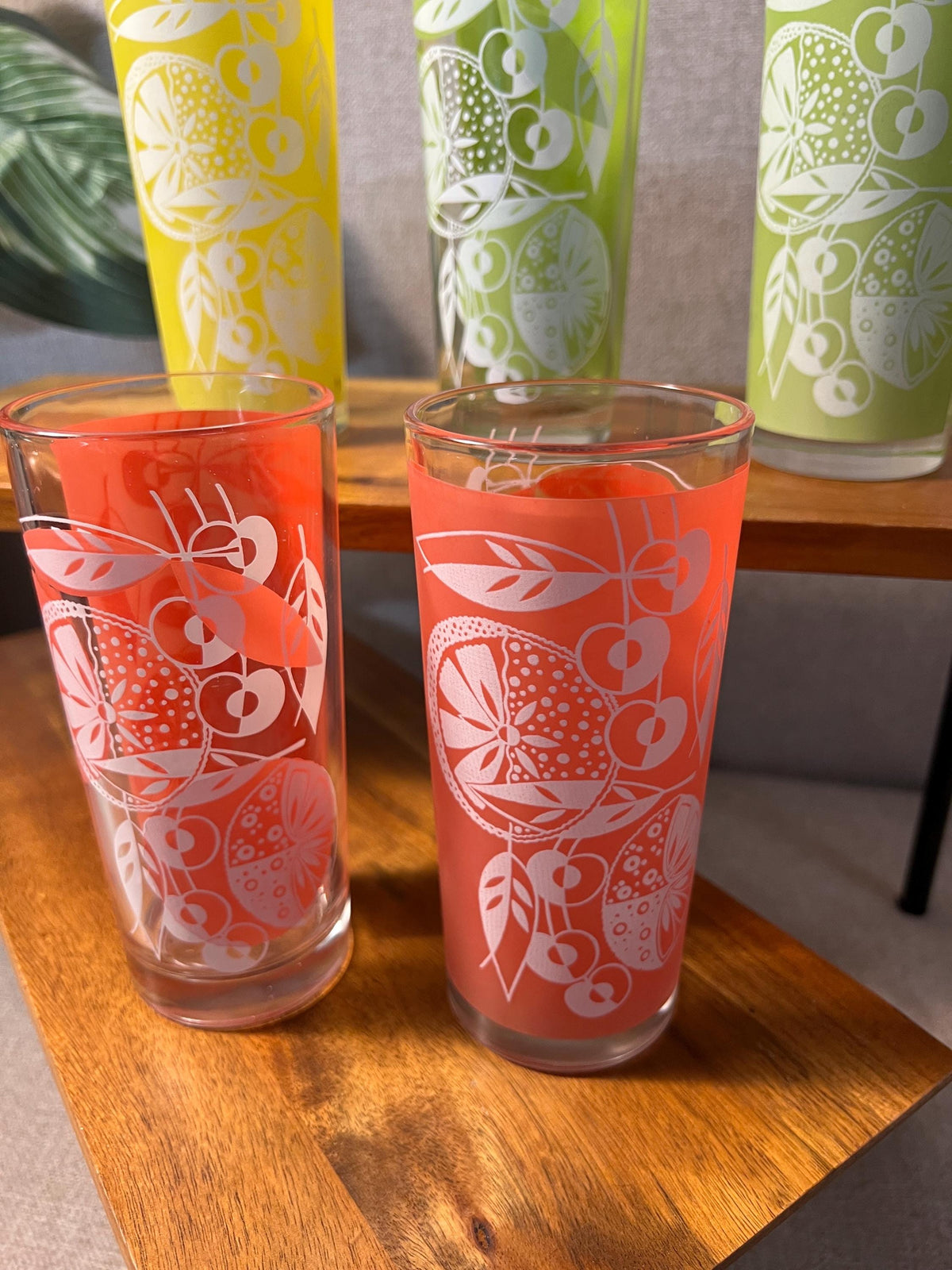 5 Bartlett Collins Citrus Tumblers — Lemon Lime Orange MCM Barware Glasses