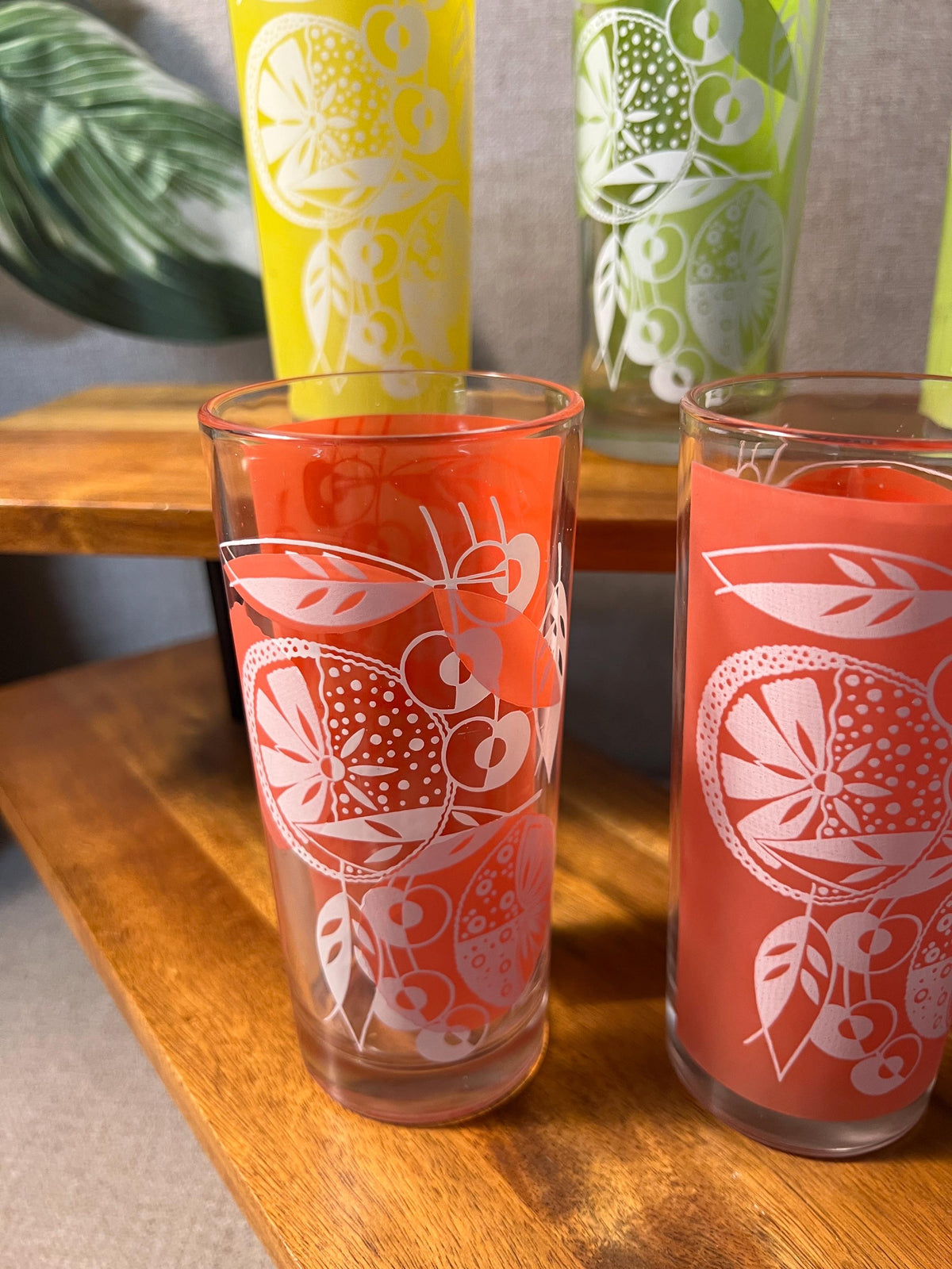 5 Bartlett Collins Citrus Tumblers — Lemon Lime Orange MCM Barware Glasses