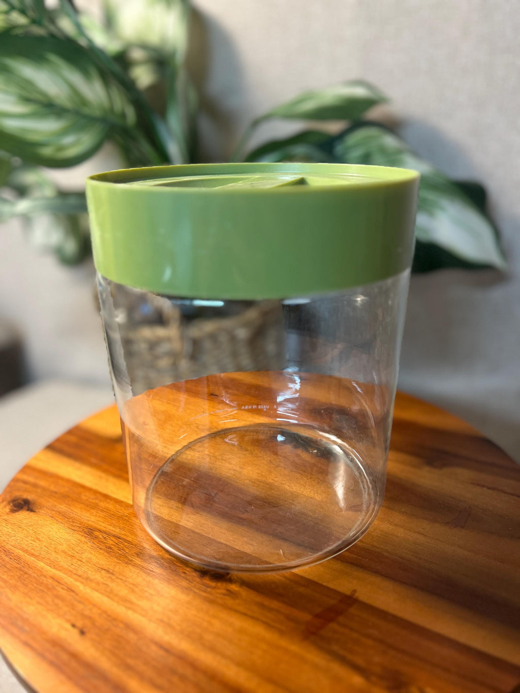 Pyrex Vintage "Store N' See" Glass Cannister w/ Avocado Green Lid 1970's Retro