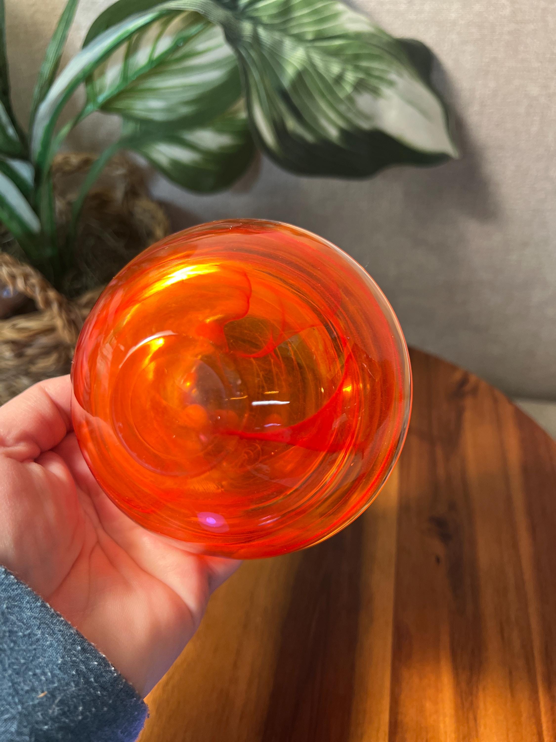 Kosta Boda Atoll Art Glass Votive Holder Red Swirl Bowl Anna Ehrner Swedish
