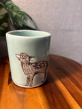 Baby deer Light Blue Teal Bud Vase SKT Ceramic
