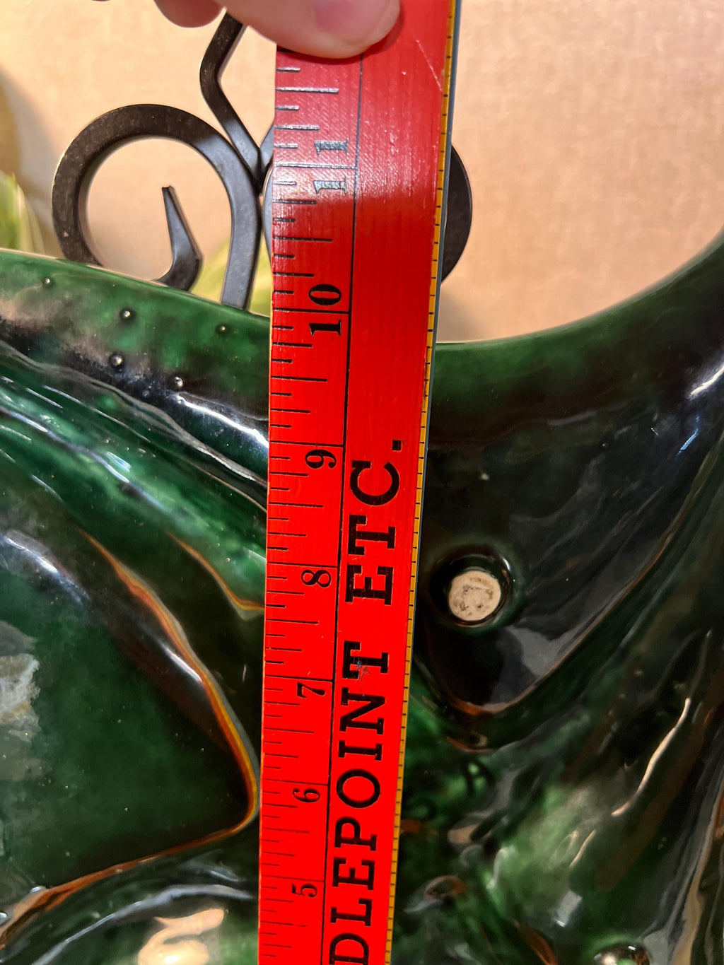 Starfish Plate Green Ceramic  USA 4-Part Divided Serving Dish Vintage