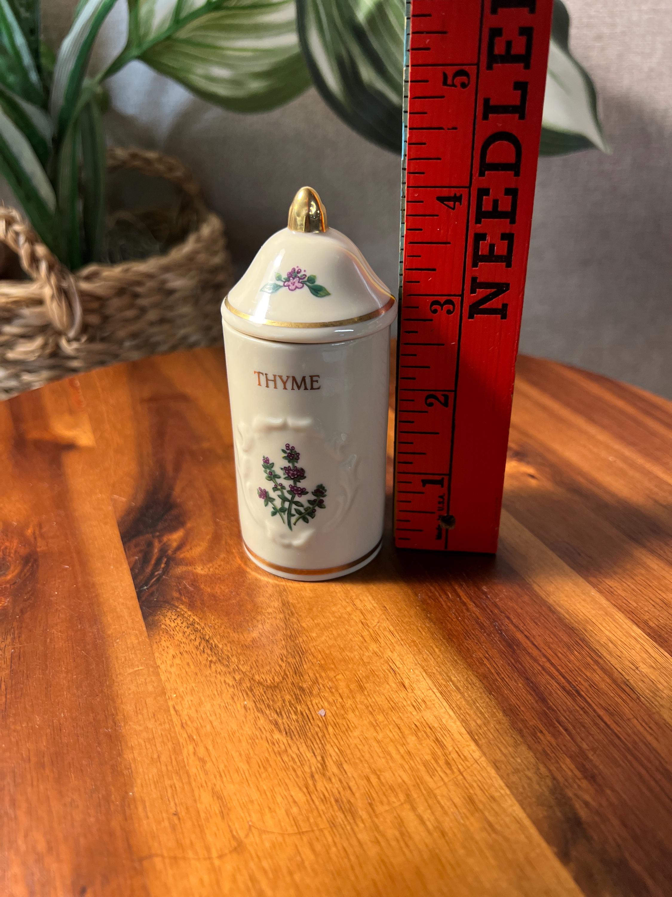 Vintage Thyme The Lenox Spice Garden 1992 Fine Porcelain Spice Jar