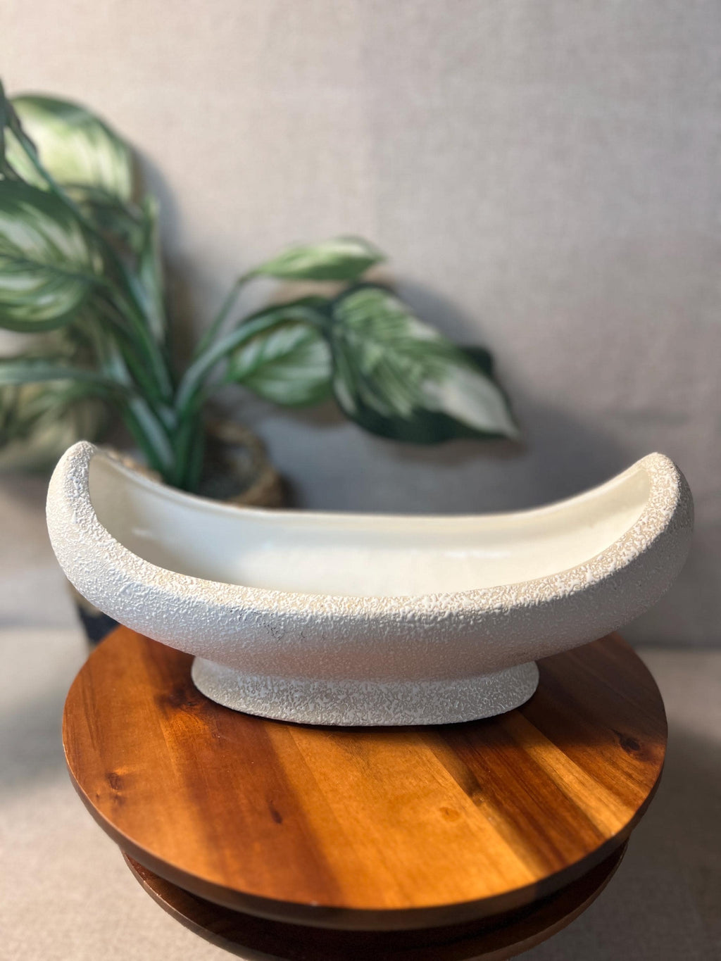 Vintage USA Originals Pottery Lava Glaze Planter Centerpiece Canoe  Crecent