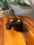 Vintage Lucite Acrylic  Frog Desktop Kitsch Letter Memo Holder With Googly Eyes 70s