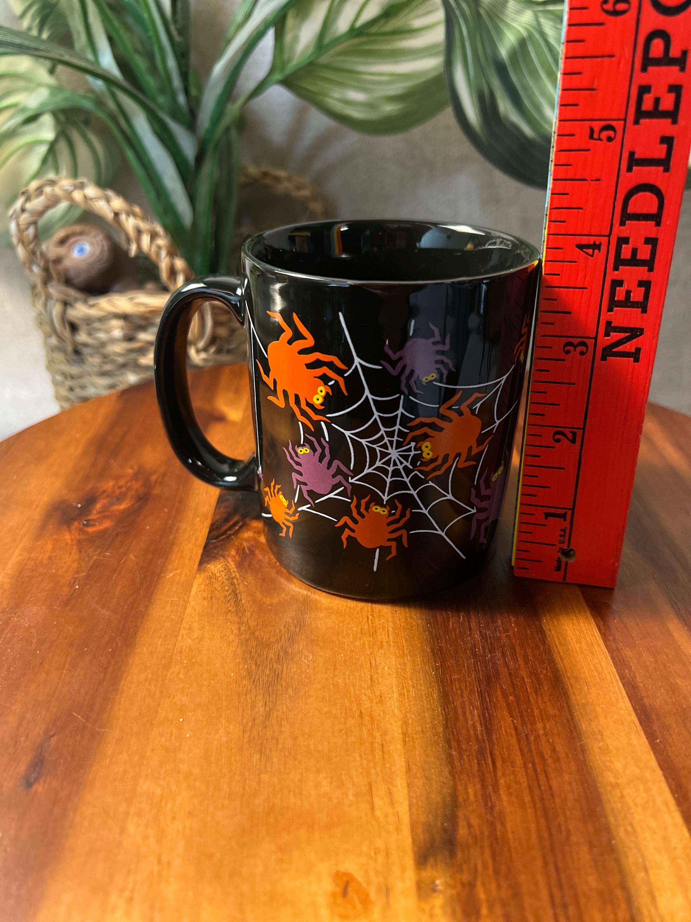 Halloween themed mug with spiders