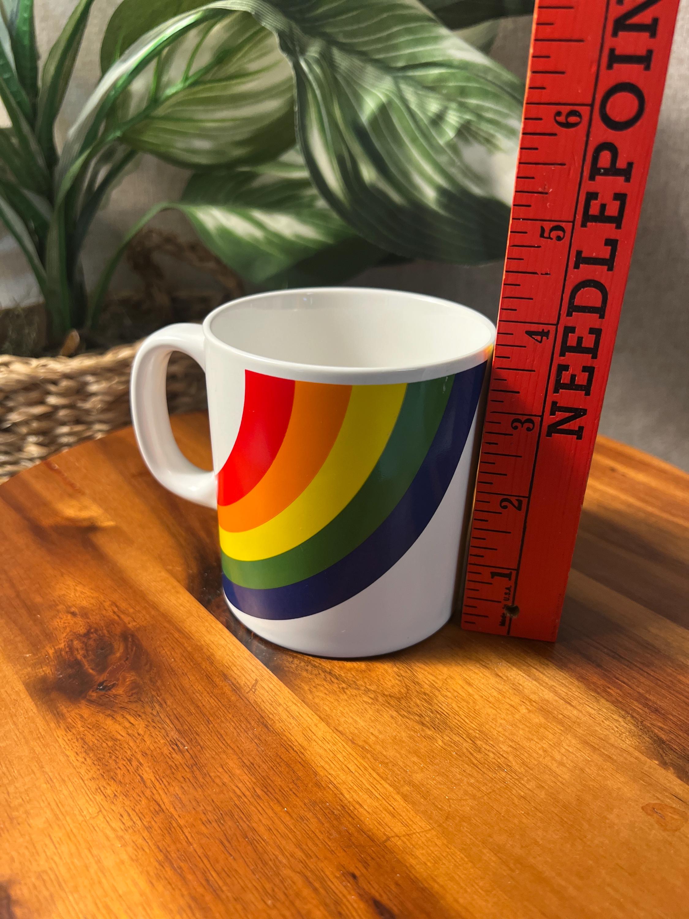 Vintage F.T.D.A Rainbow Mug Cup, Vintage Coffee Cup Mug made in Japan