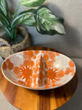 Vintage Ceramic Floral Divided Bowl Made In Japan 7x10