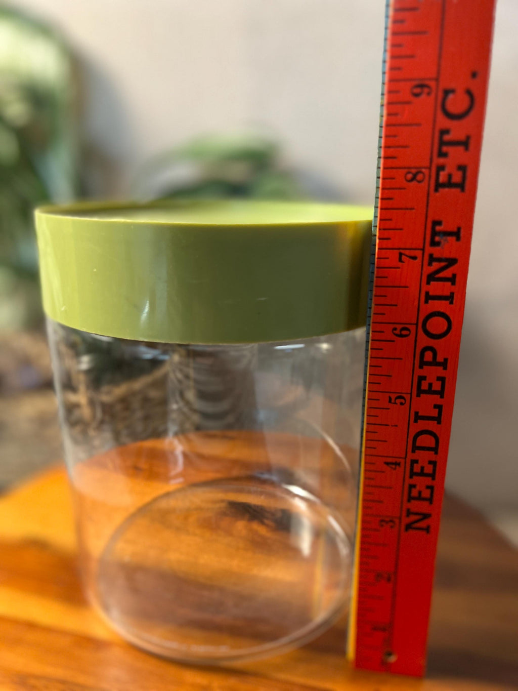 Pyrex Vintage "Store N' See" Glass Cannister w/ Avocado Green Lid 1970's Retro