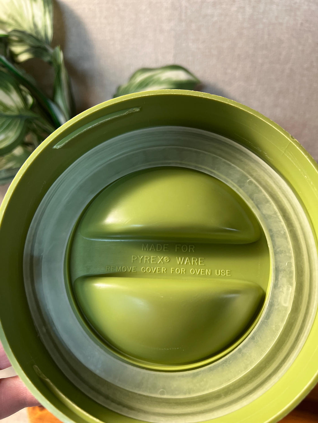 Pyrex Vintage "Store N' See" Glass Cannister w/ Avocado Green Lid 1970's Retro