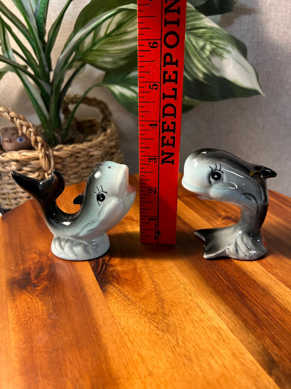 Vintage Anthropomorphic Whale S&P Shakers Japan Salt Pepper