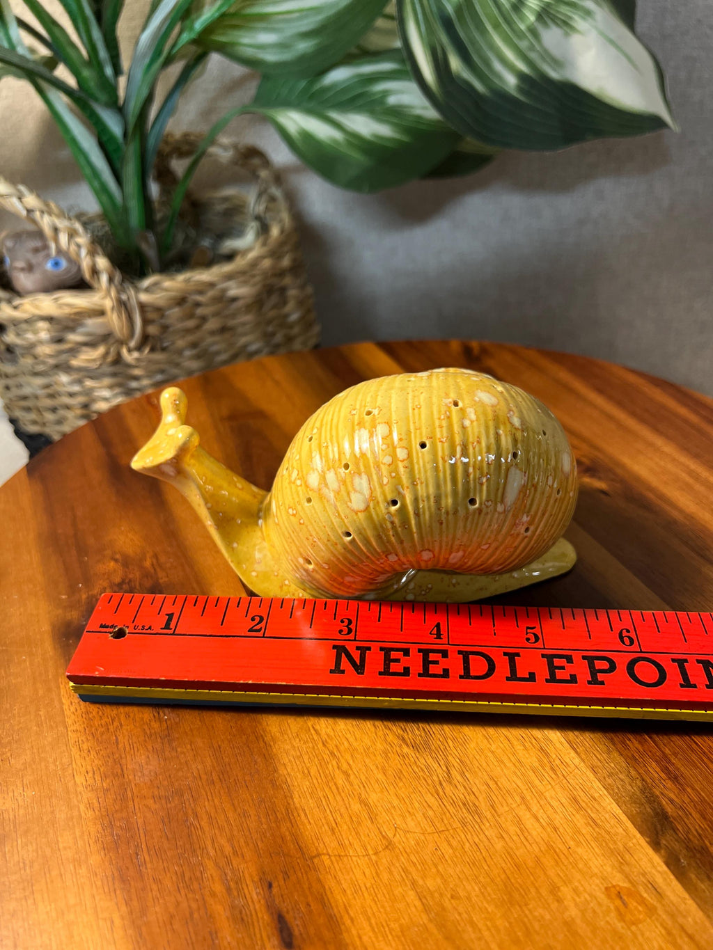 Vintage Ceramic Snail with holes possibly hor de vours holder